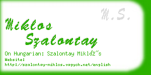 miklos szalontay business card